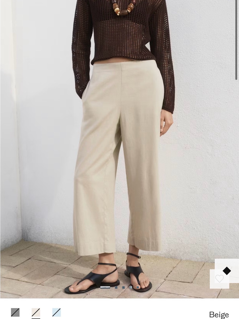 MANGO Cropped LINEN-BLEND Pants - Picture 2 of 5